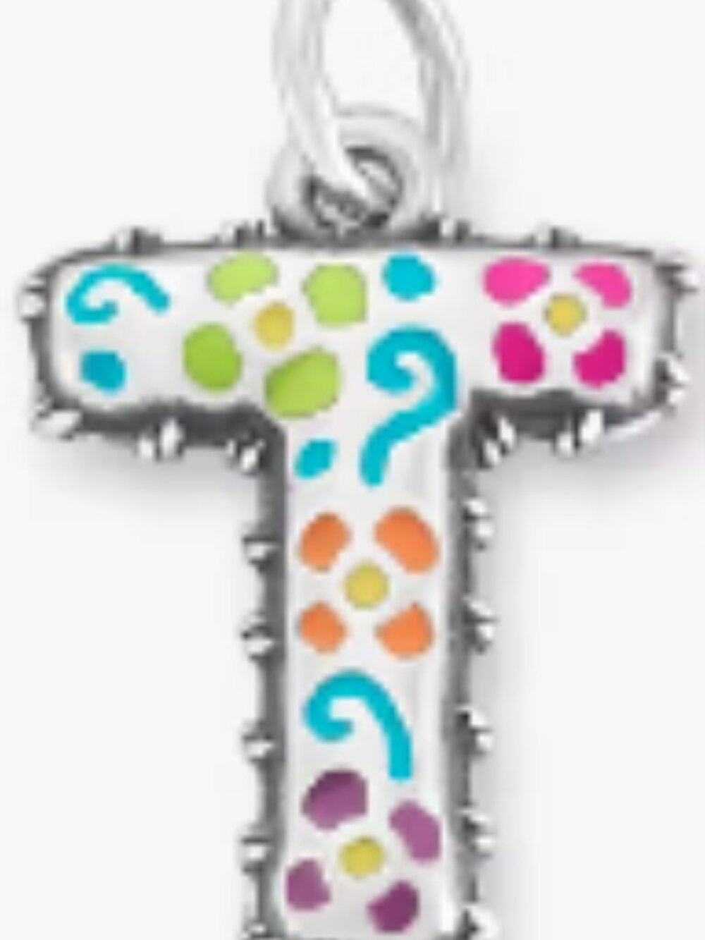 James Avery Enamel Consuela Floral Initial Charm
